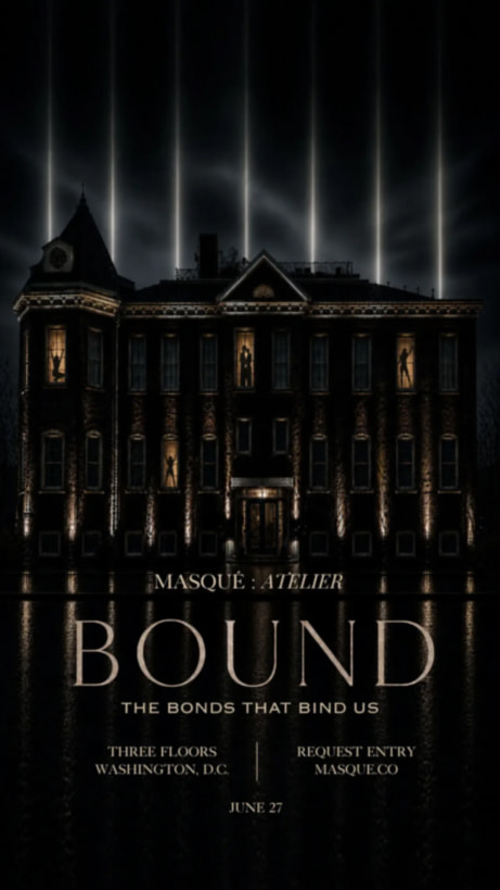 Bound event poster, Masqué Atelier